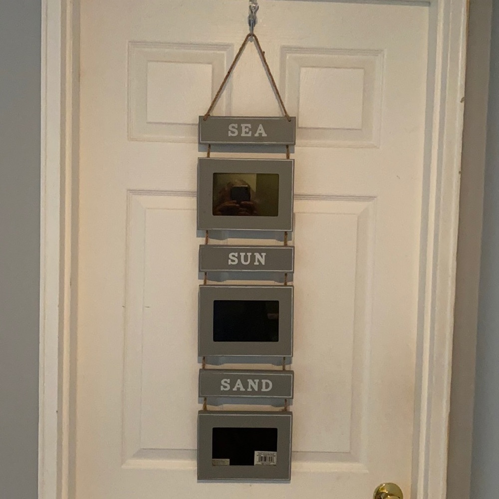 NEW wooden grey hanging picture frame -smoke free home